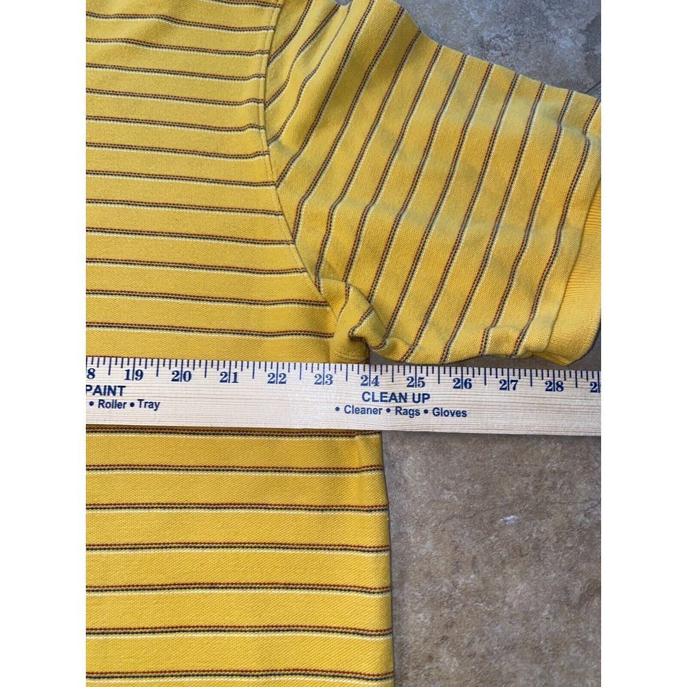 Chaps Denim XL/TG Polo Shirt YellowStripes Golf Wear 100% Cotton - Picture 5 of 5